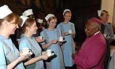 Archbishop Tutu meets King's nurses