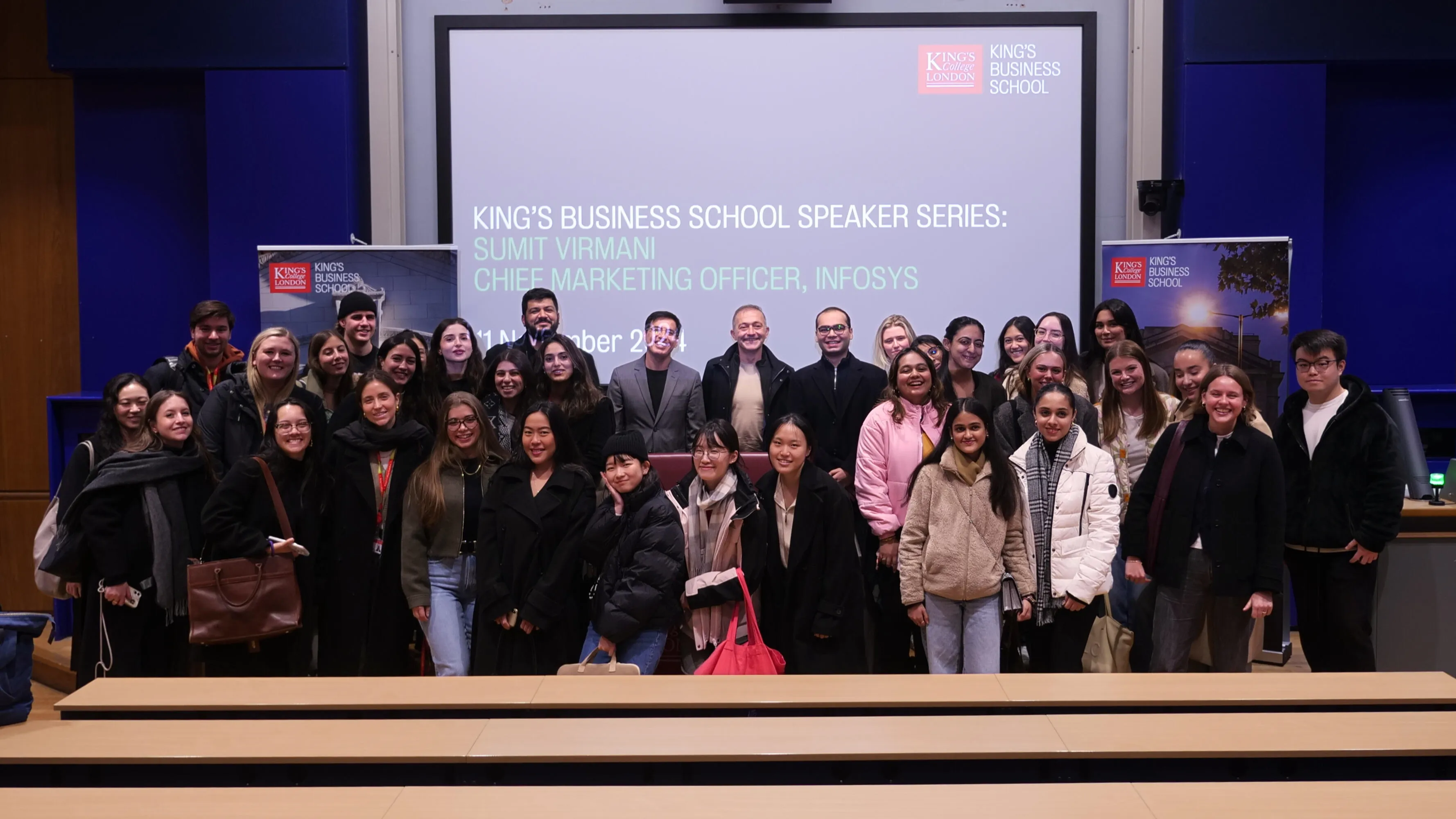 Sumit virmani with King's Business School students