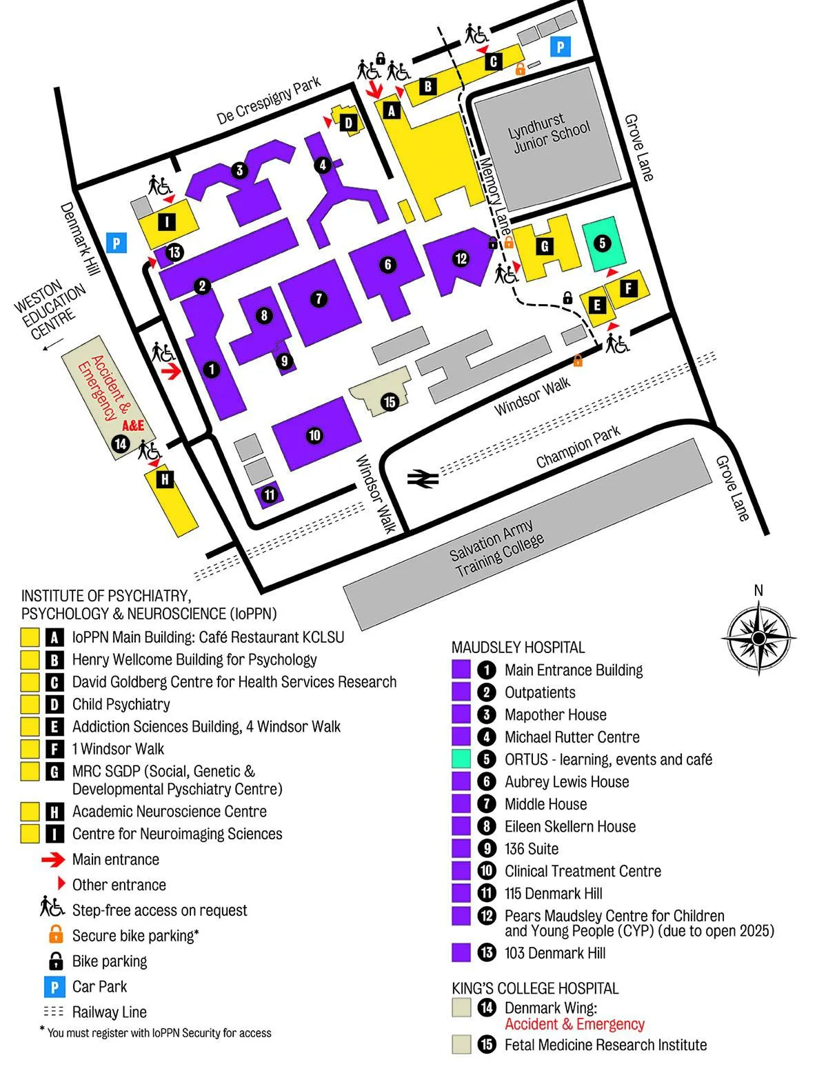 IoPPN campus detailed map