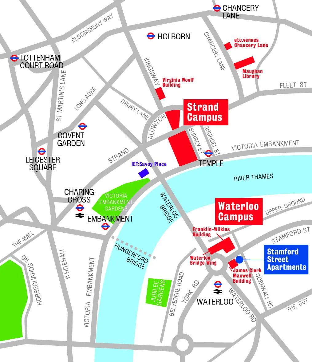 Strand and Waterloo location map