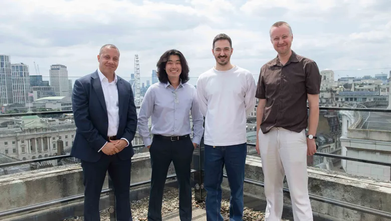 King's ventures and spinout (left to right): Chibeza Agley (CEO of Obrizum), Edwin Wong (CEO of Psyrin), Timur Mamedov (co-founder & CEO of Veed.io) and Matthew Howard (Reader in Engineering & founder of Tanglehold Gripper)