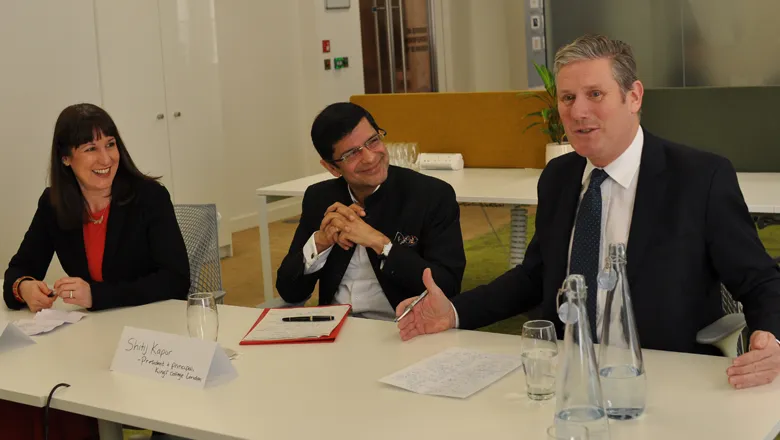 Sir Keir Starmer, Rachel Reeves and Prof. Shitij Kapur