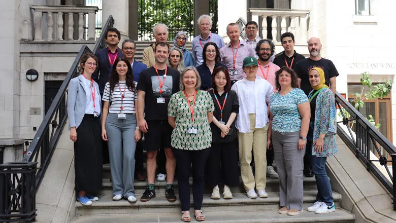 King's Spinout Accelerator cohort standing on steps