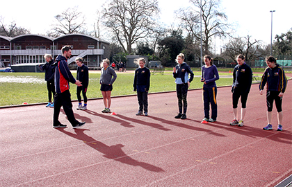 Image of BUCS Chris Potter Bursary recipient James Findon coaching