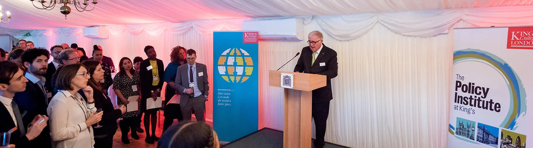 Principal Ed Byrne speaks at the parliamentary reception