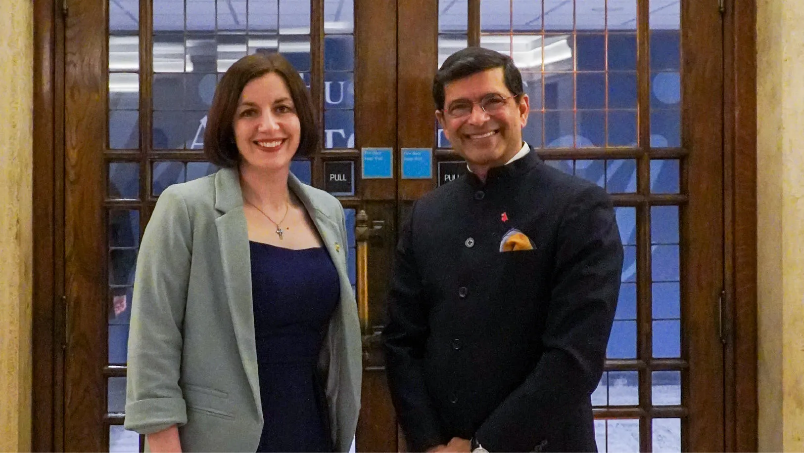 Bridget Phillipson MP and Vice-Chancellor & President of King's College London Shitij Kapur