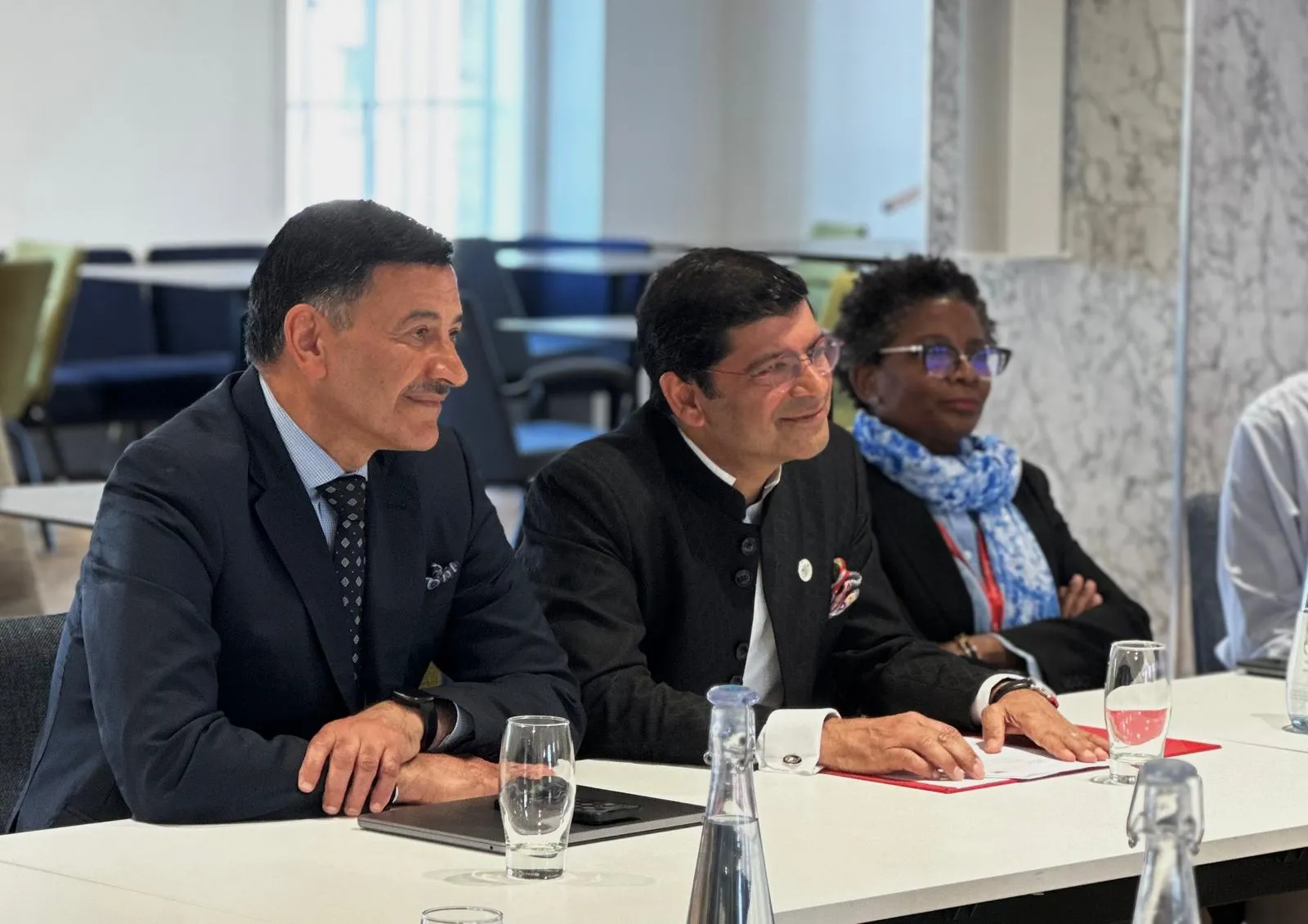 Professor Bashir M. Al-Hashimi, Vice President (Research & Innovation), Professor Shitij Kapur, Vice-Chancellor & President, and Professor ‘Funmi Olonisakin, Vice President (International, Engagement & Service)