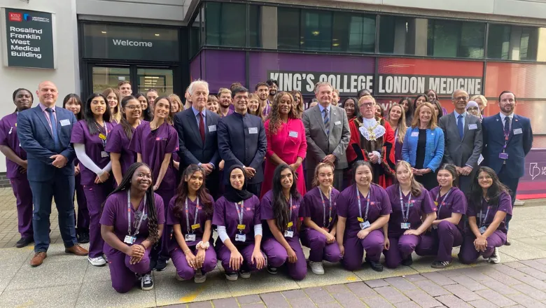 Picture of students and senior leaders at the opening of the branch medicine course at the University of Portsmouth 