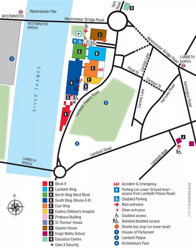 St Thomas Hospital Map St Thomas' Campus