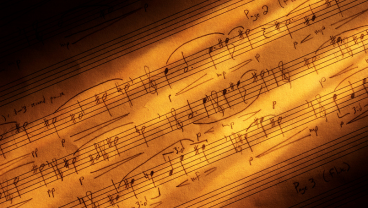 Sheet music close up