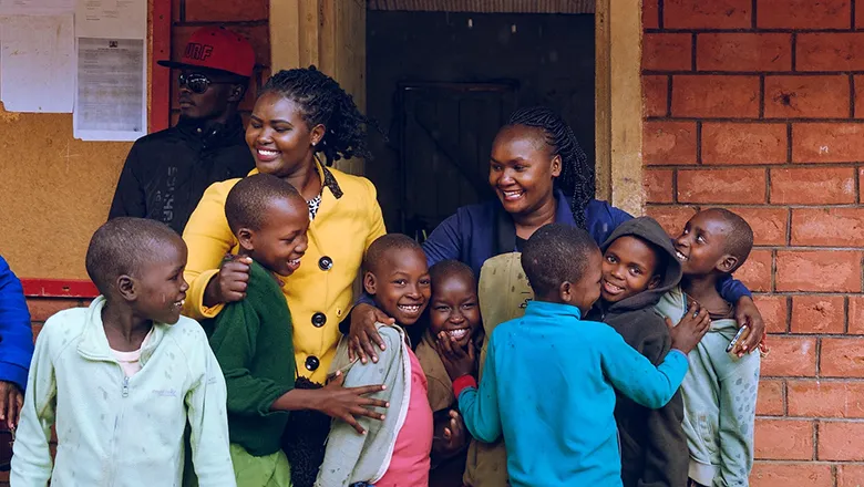 Domtila Chesang with children