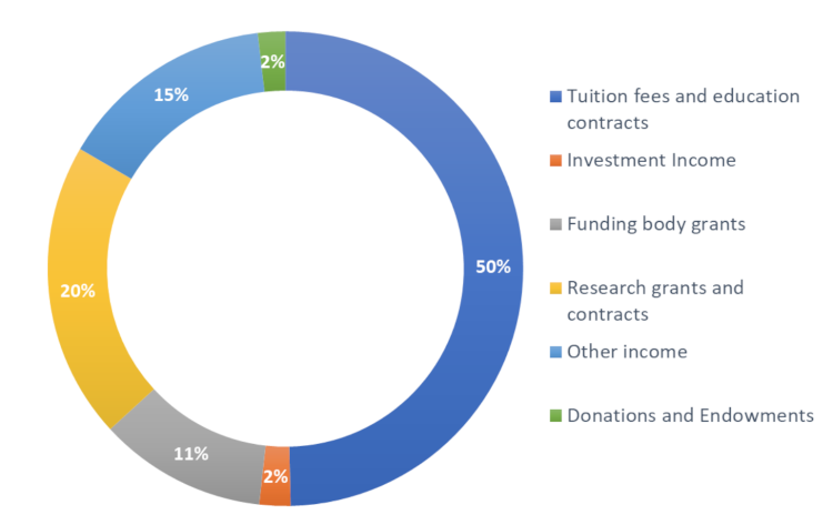 Diagram showing King's income during the 2023-24 financial year.