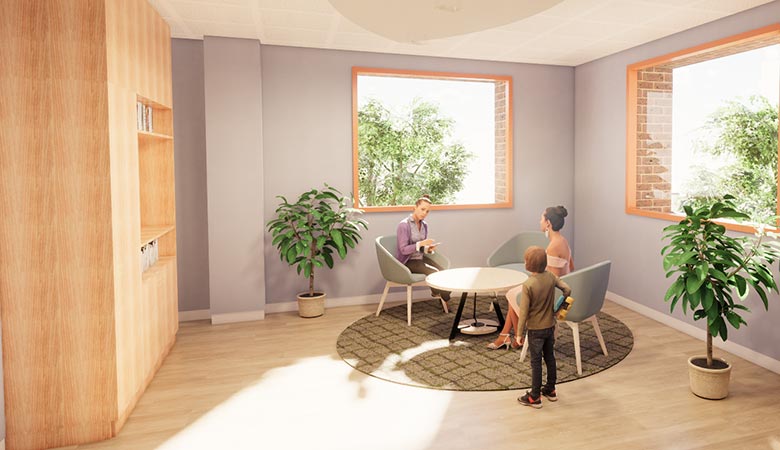 An artistic impression of a consultation room.