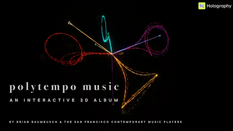 Illustration for Polytempo Music: an interactive 3D album by Brian Baumbusch & The San Francisco Contemporary Music Players.