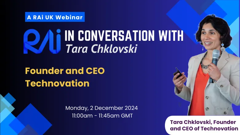 Tara Chklovski RAI UK webinar banner