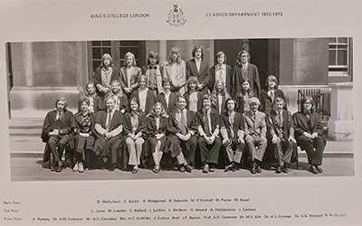 A black and white photograph of a graduation class