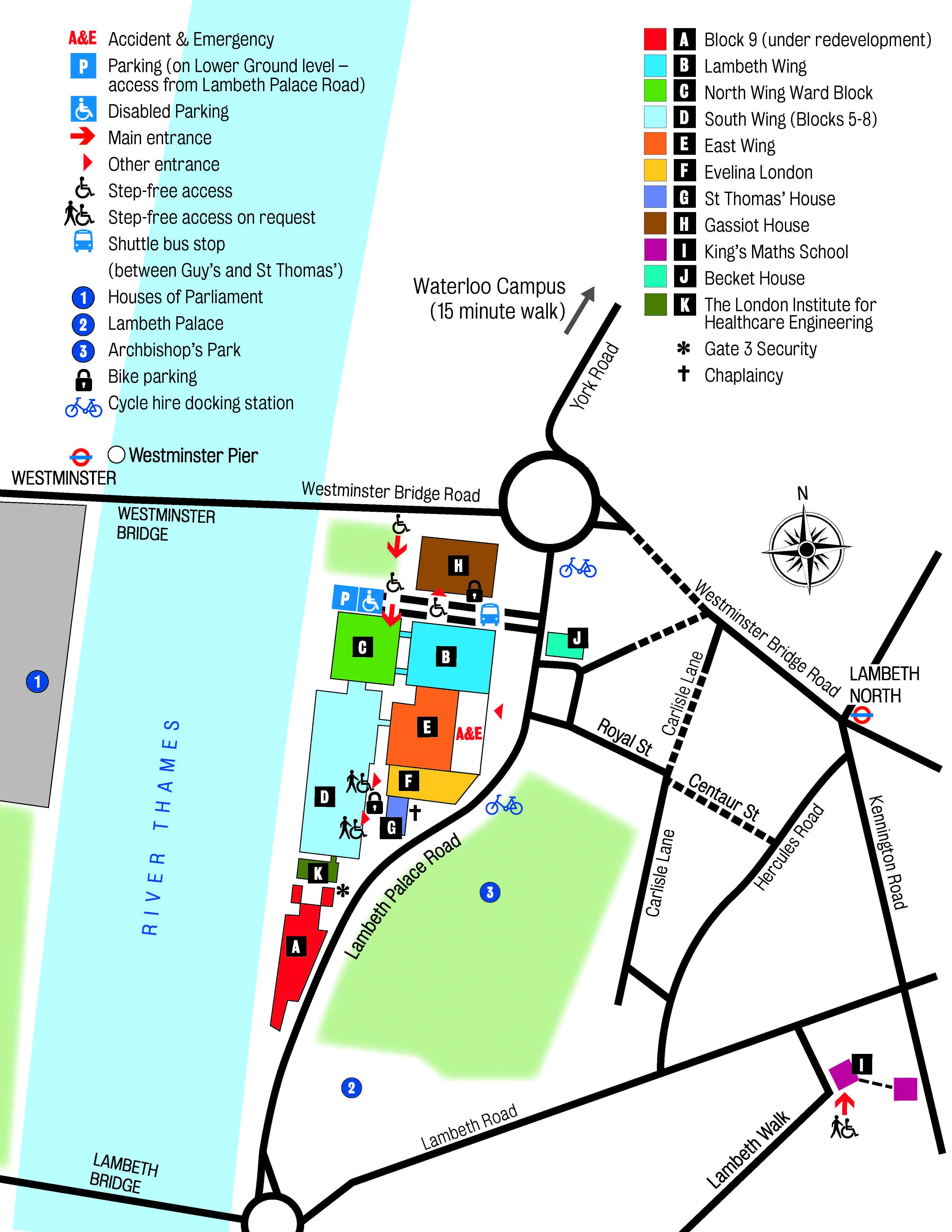 St Thomas' Campus map