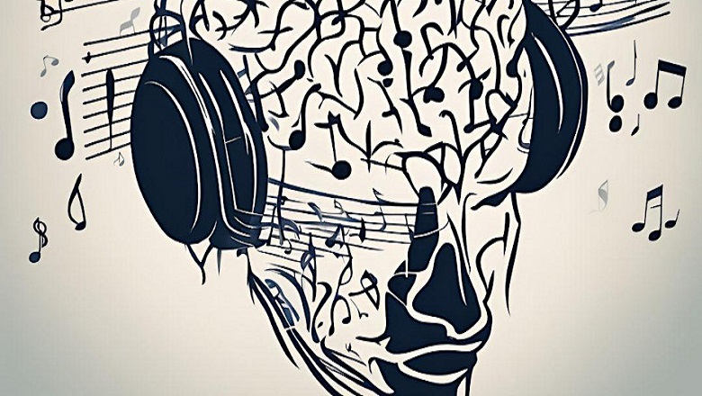 graphic of head with headphones listening to music