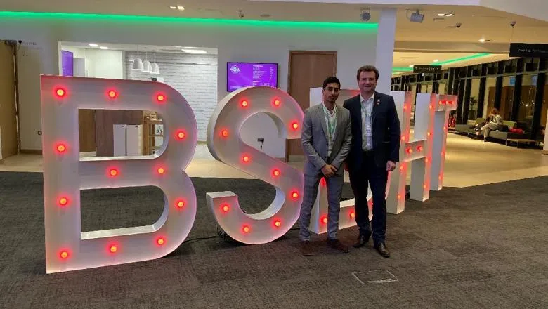 Mr Qasim Mohammedbhai and Dr Ian Thompson at the British Society of Dental Hygienists and Therapists meeting.