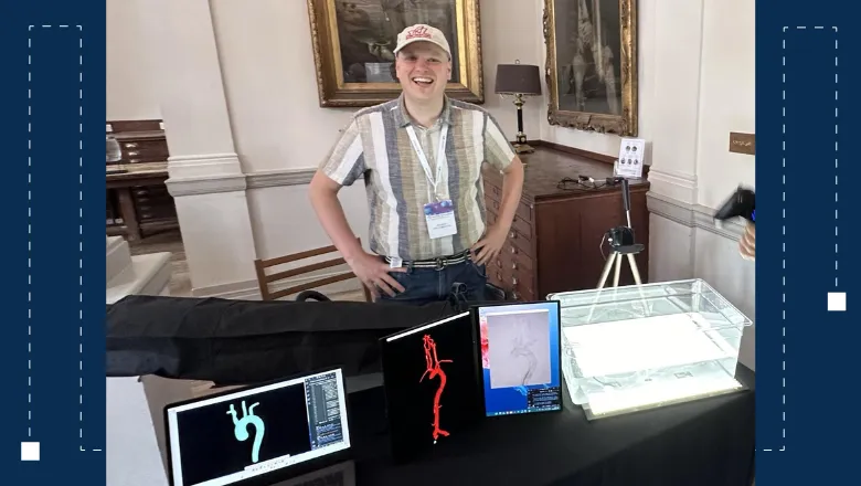 Man standing in front of scientific demo