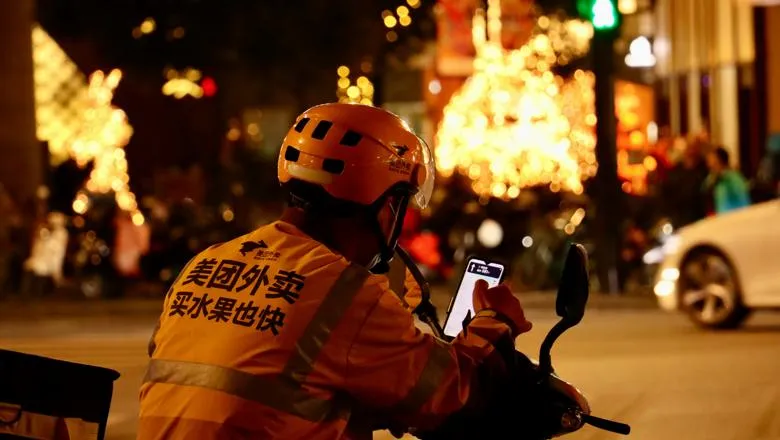 Food delivery driver in China