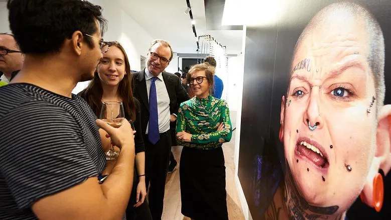 King's Artist Teresa Albor with visitors at the launch of King’s Artists – new thinking, new making.