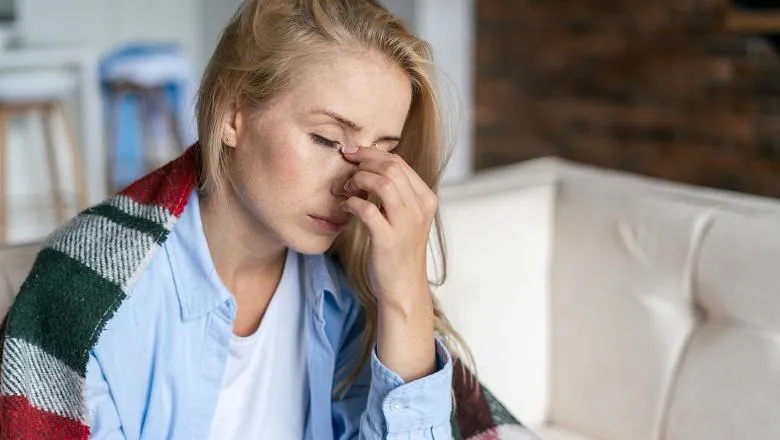 Woman feeling unwell and exhausted 