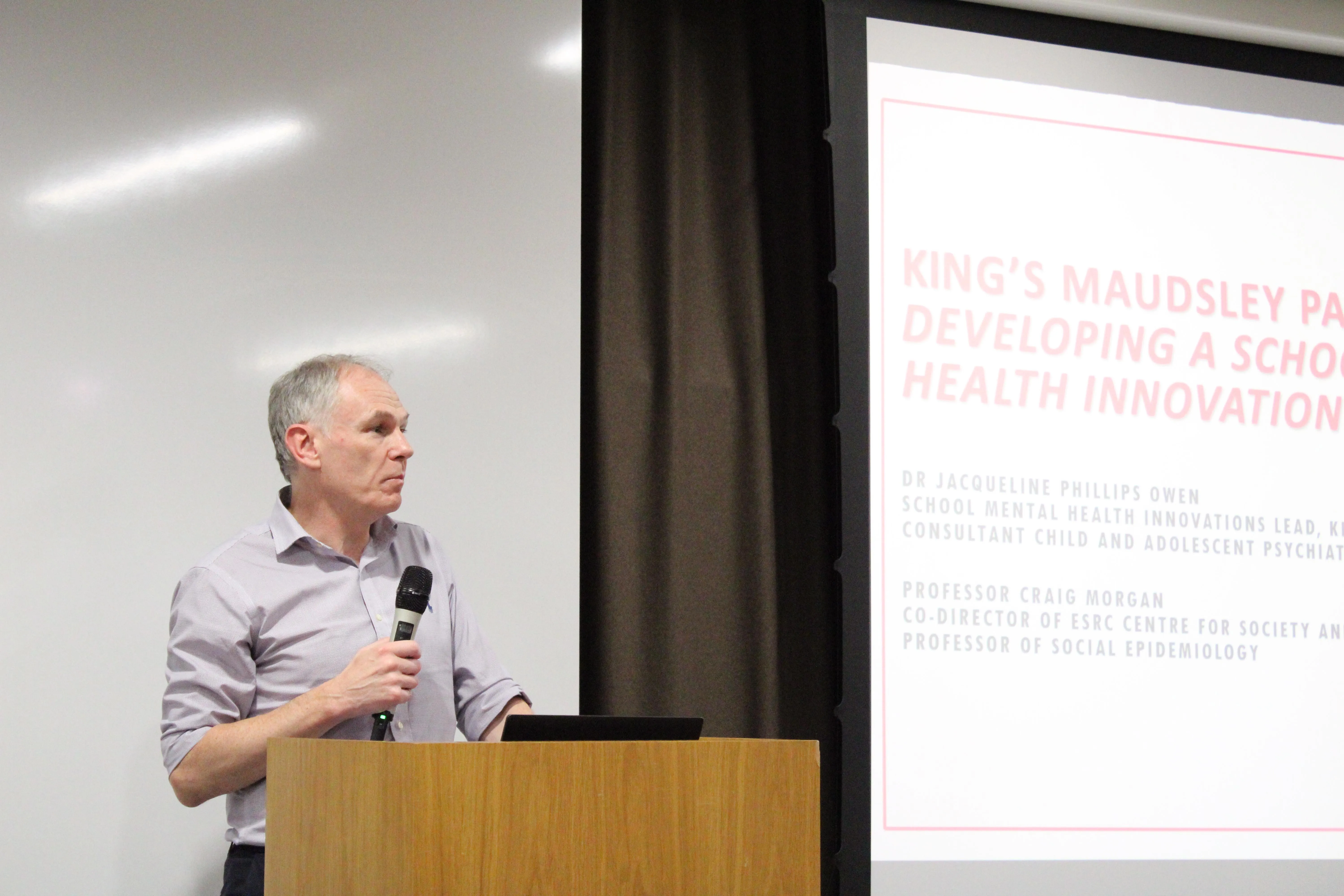 Professor Craig Morgan speaking at the School Mental Health Innovation Network Launch