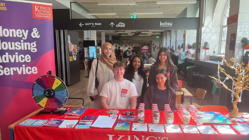 King's Student Money Mentors at a stall