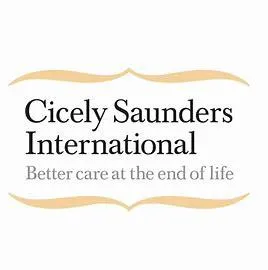 Text reads 'Cicely Saunders International Better care at the end of life' surrounded by a gold border