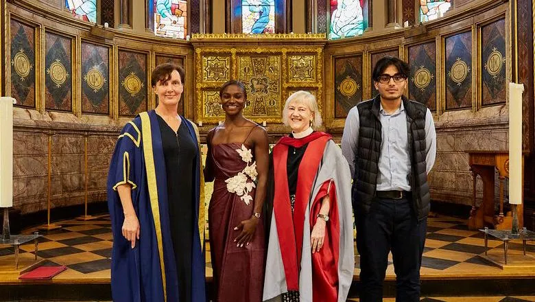 Group including Rachel Mills, Dina Asher-Smith and Rev Dr Ellen Clark-King at King's opening ceremony 2024