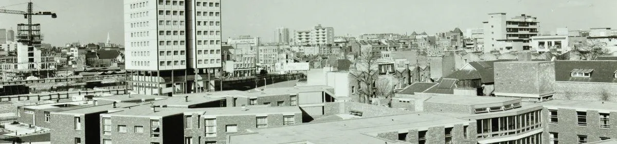 Aerial view of Watney Market in 1969
