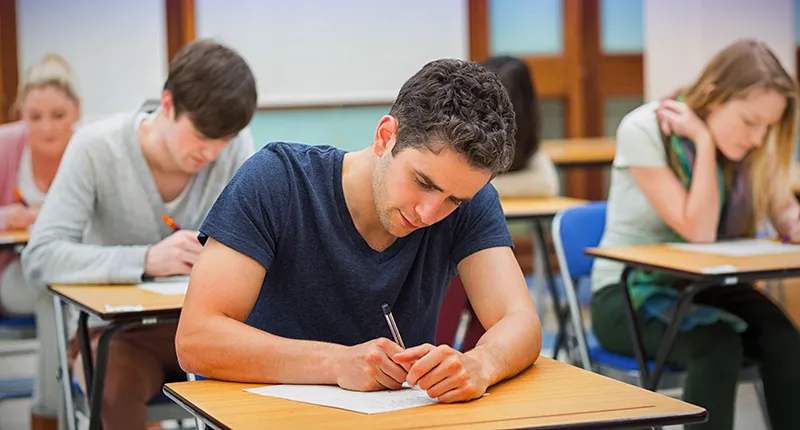 Students sitting exam