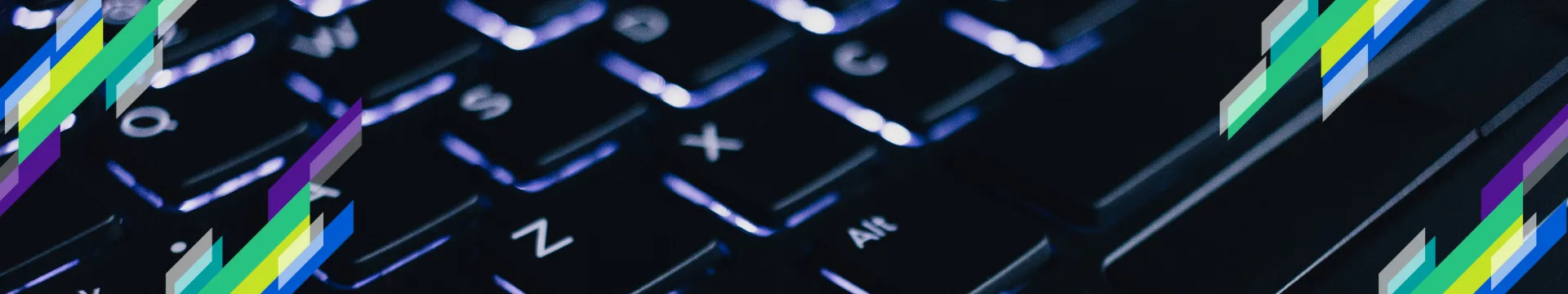 computer keyboard with colourful stripes