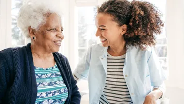 Thumbnail woman and elderly woman smiling