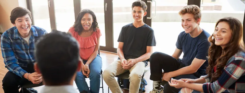 Group of young people talking 