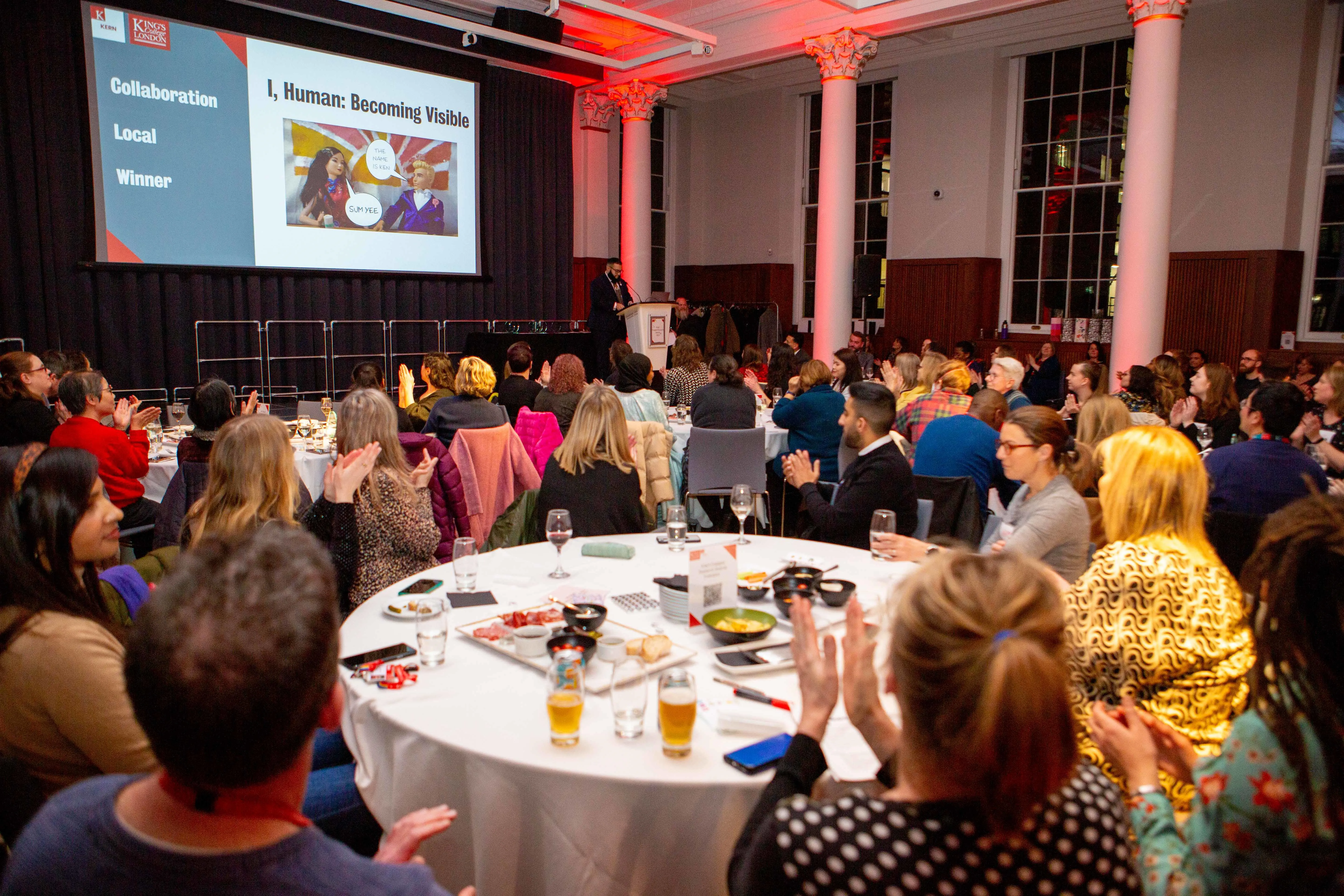 Award ceremony attendees at the Great Hall, Strand Campus 