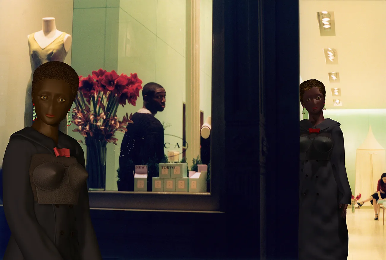 "E" the Virtual Supermodel: E as Rei Kawakubo, Shopping in Soho, NY