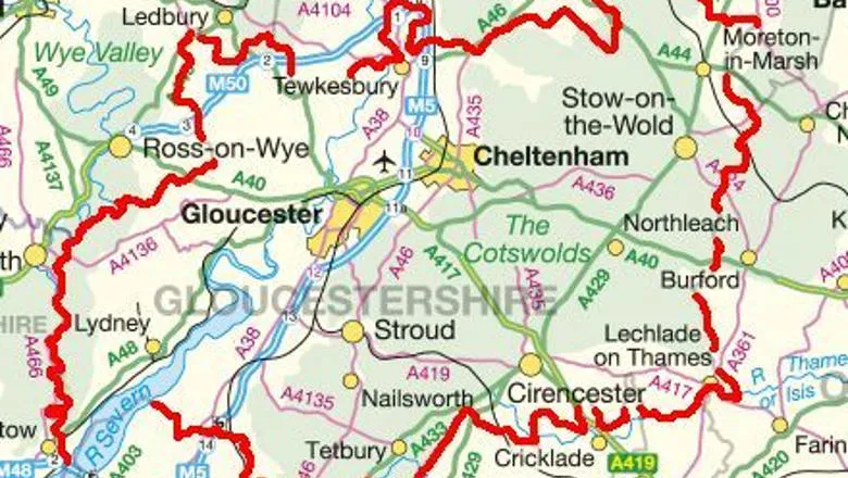 Map of Gloucestershire