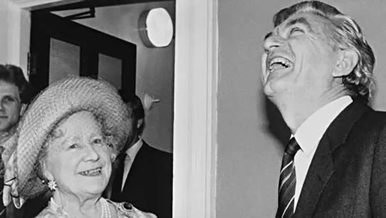 Opening of the Australian Studies Centre, Queen Elizabeth The Queen Mother and The Rt Hon Bob Hawke, 7 June 1983, National Archives of Australia