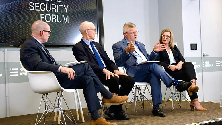 A panel of speakers at the Future Security Forum.