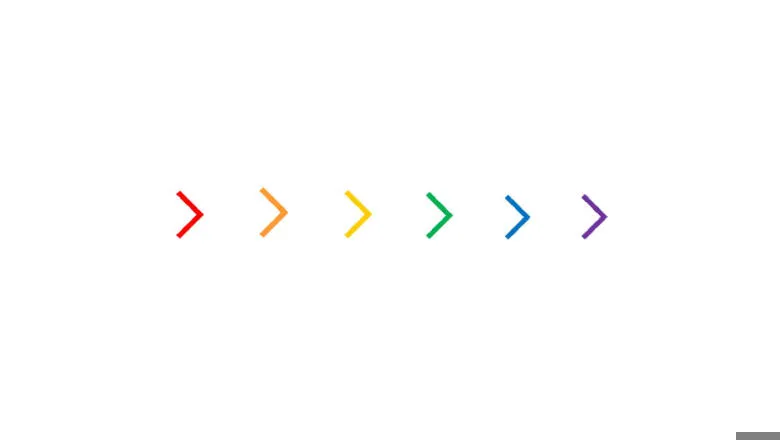 Six different coloured arrows