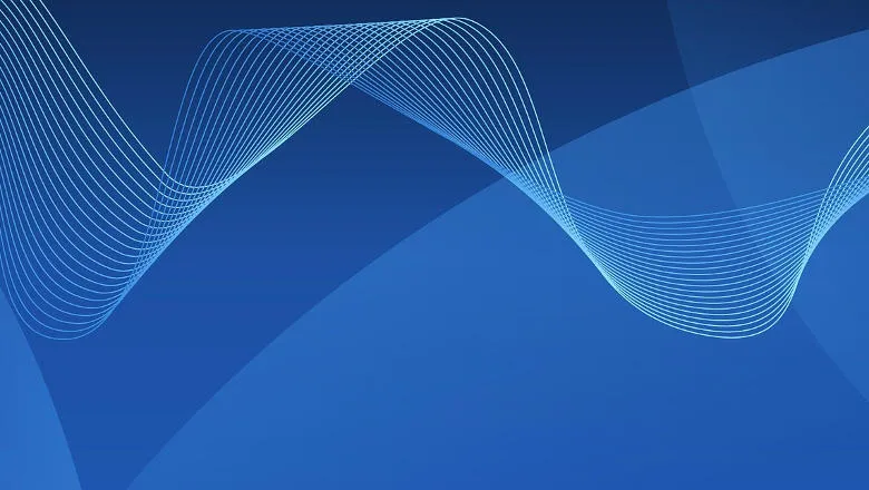 Wavy lines against a blue background