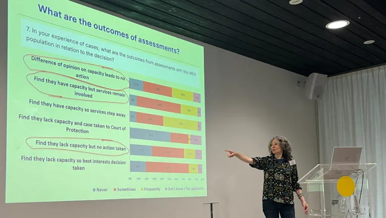 Jess Harris presenting findings in Utrecht