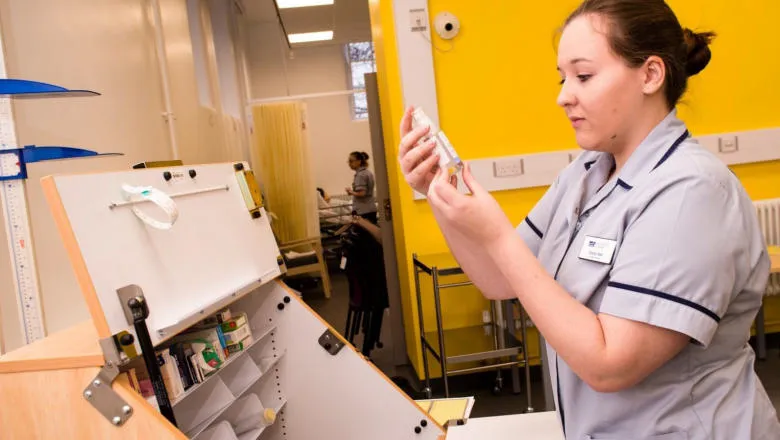 Nurse engaged in work