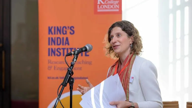 Louise Tillin at King's India Institute 10th anniversary reception (credit: David Tett)