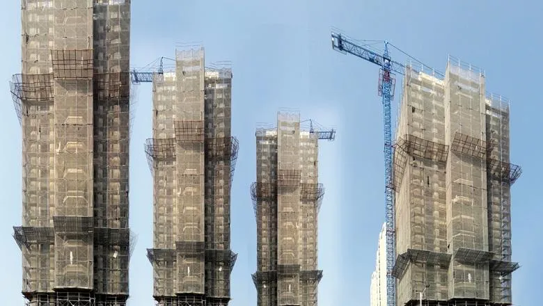 An unfinished tall building in China