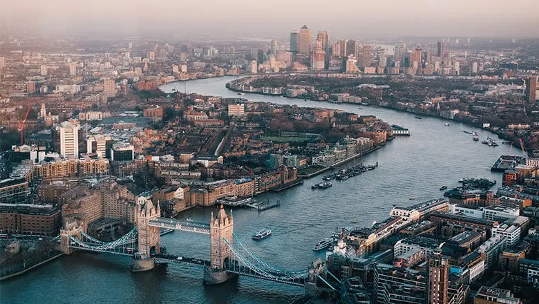 Aerial view of London