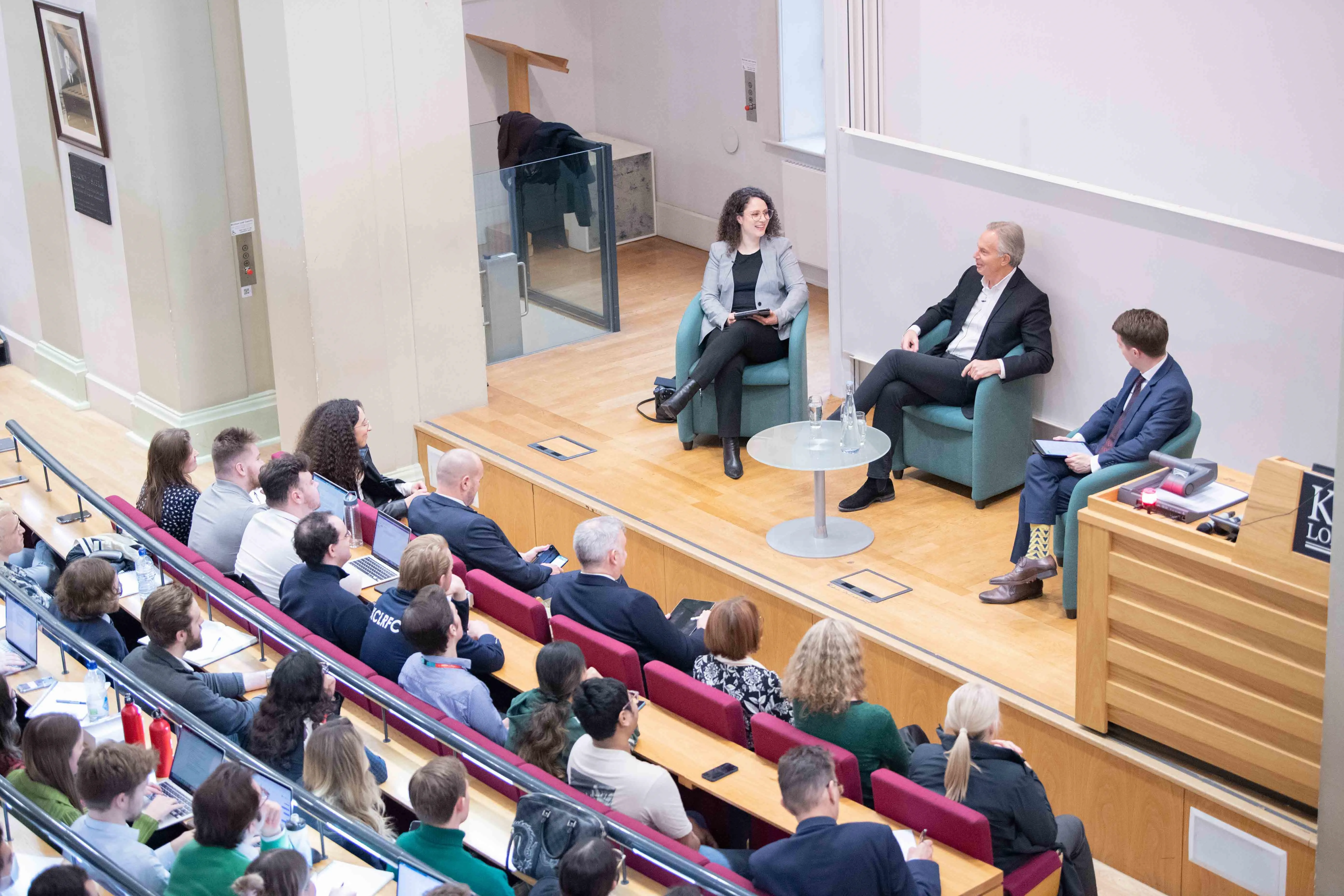 Sir Tony Blair with Dr Michelle Clement and Dr Jack Brown. Picture: STRAND GROUP