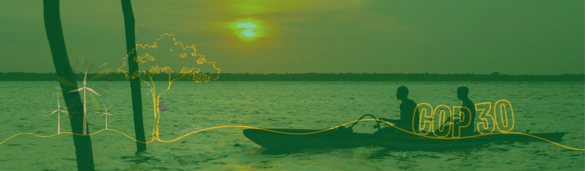 Two canoeists on the Amazon River, Brazil